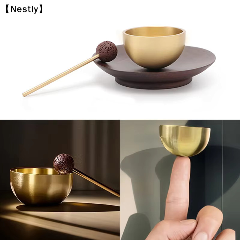 Nest Mini-Klangschale aus Metall in Gold für Meditation, Yoga und Chakra-Balance - Bild 2
