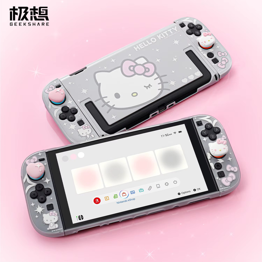 Geekshare Schutzhülle für Nintendo Switch 2 im Hello Kitty Design, halbtransparent und stoßfest, Farbe: transparent - Bild 3