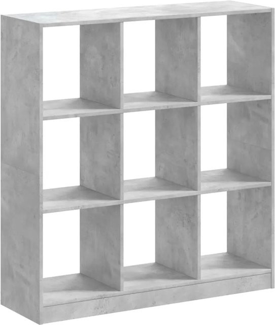 vidaXL Bücherregal Cube in Grau, modern und wandmontiert, B/T/H: 102 x 32 x 108 cm - Bild 1