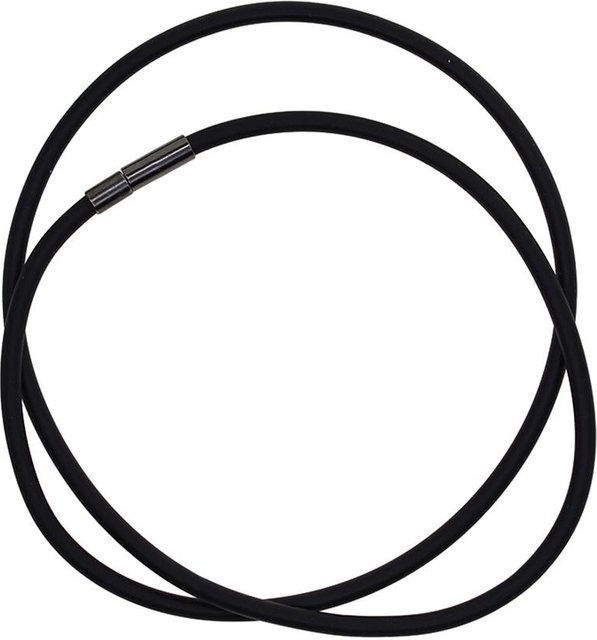Halsketten-Seil, 3 mm, schwarz, Kupferverschluss, 45 cm, 50 cm, Unisex - Bild 1