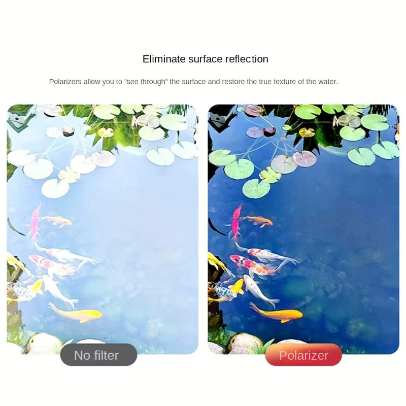 52mm CPL Clip-On Handy-Kamerafilter Polarisator zur Blendschutzreduzierung für Landschaftsfotografie in Schwarz und Weiß - Bild 4