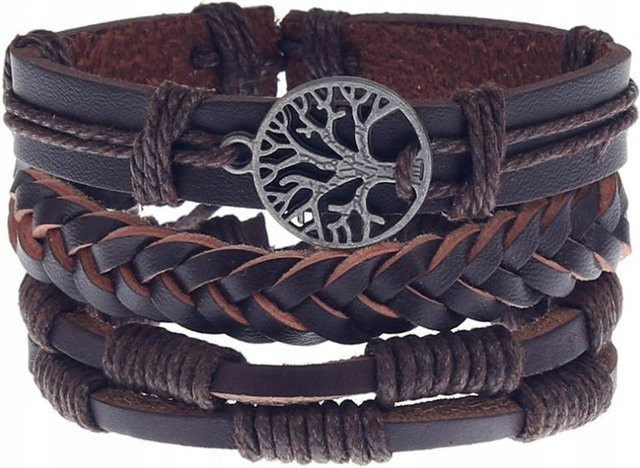 Lederarmband Herren, Schwarz - Bild 1
