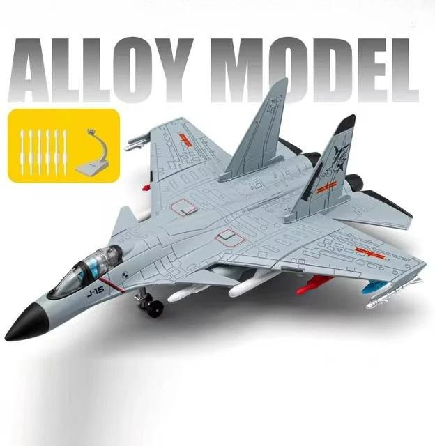 Linyi toy car J-15 Kampfjet Modell, Militärflugzeug, 1:89 Maßstab, mit Licht und Ton, Rückzieher, ab 14 Jahren - Bild 1