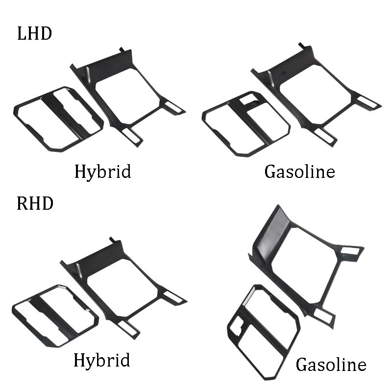 HIGH FLYING Schaltknauf-Abdeckung und Getriebepanel-Verkleidung in Carbon-Optik für Toyota RAV4 Hybrid XA60 2026, Schwarz - Bild 5