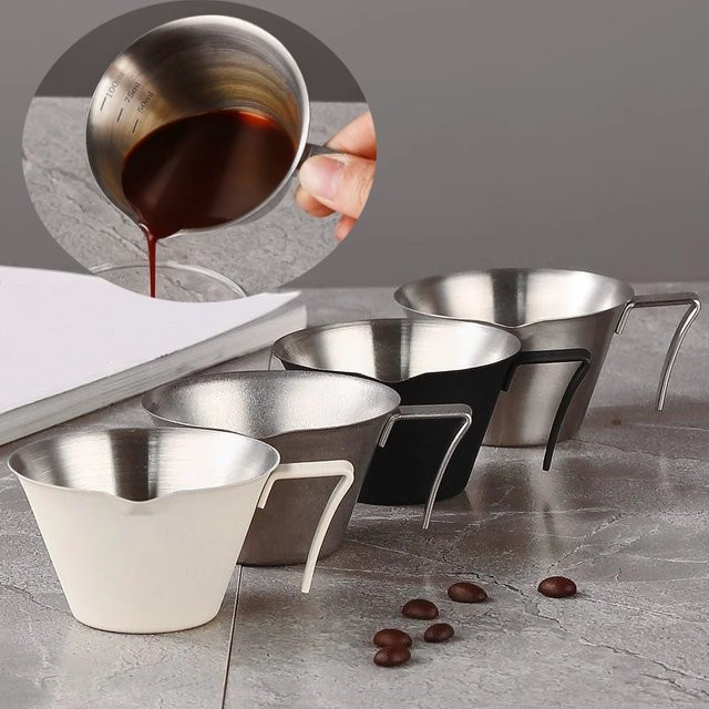 WUWANLI Espresso-Extraktionstasse aus Edelstahl 304 mit Skala, Silber, 100 ml - Bild 1