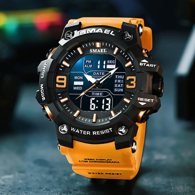 Smael Digitaluhr, Quarz, Kunststoff, Schwarz, Unisex - Bild 1