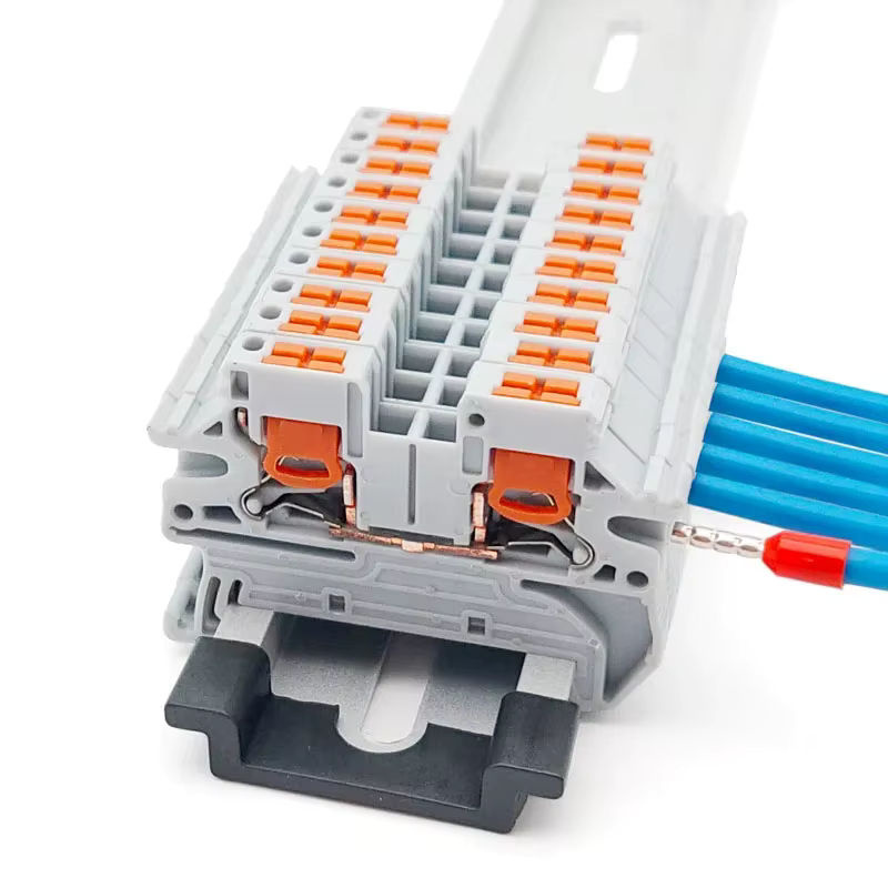 WONKEDQ PTV 2,5 Seitlicher Eingangsklemmenblock Steckverbinder für DIN-Schienenmontage, Grau, 2,5 mm2 - Bild 3