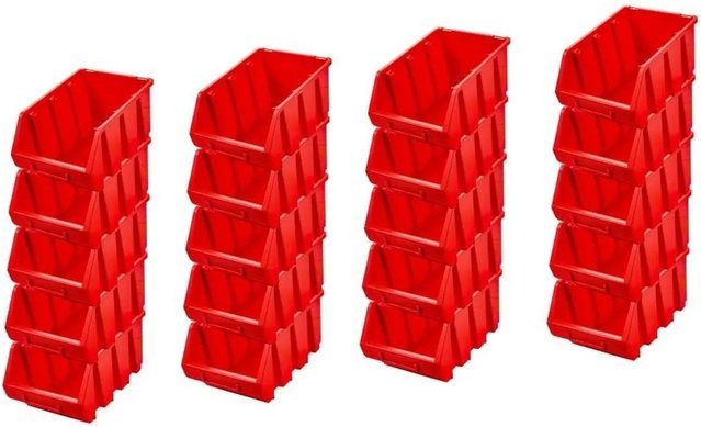 PROREGAL SuperSparSet mit 20 Sichtlagerboxen aus Polypropylen in Rot, H x B x T: 12,6 x 17 x 24 cm - Bild 1