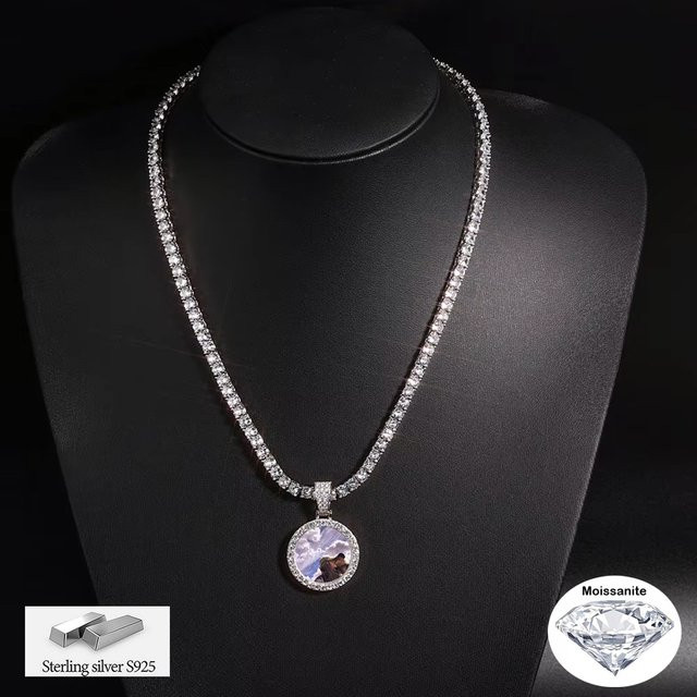 Alinoya Halskette, 925 Silber, Moissanit, Zirkonia, Unisex - Bild 1