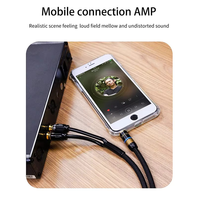YYTCG HiFi-Stereo Audiokabel 3,5 mm Klinke auf 2 Cinch Adapter-Splitter in Schwarz für Verstärker und Heimkino - Bild 3