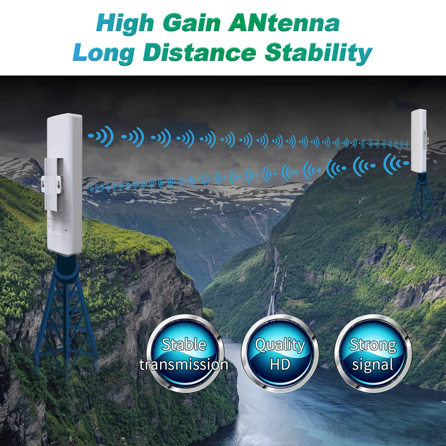 COMFAST Outdoor WLAN-Repeater 300Mbps Drahtlose Brücke 2,4G WLAN-CPE-Bridge mit 3-5km Reichweite in Weiß - Bild 5