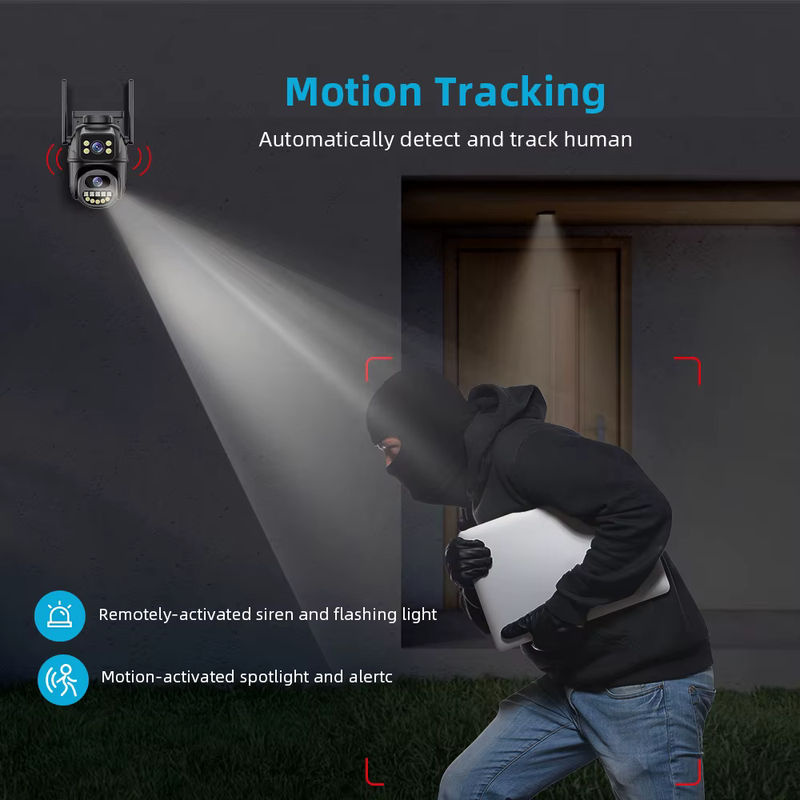 DDBROUGEN 4K 8 MP WiFi-Überwachungskamera mit Dual-Objektiv, 4-fachem Digitalzoom und KI-Personenerkennung, Outdoor-Sicherheits-PTZ-IP-Kamera in Schwarz - Bild 4