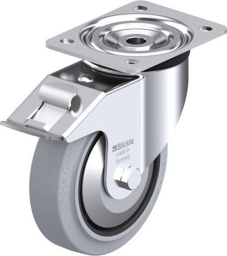 Blickle Lenkrolle L-POEV 160R-FI-SG-FA mit Feststeller in Schwarz-Grau, Rad-Durchmesser: 160 mm, Tragfähigkeit: 400 kg - Bild 1