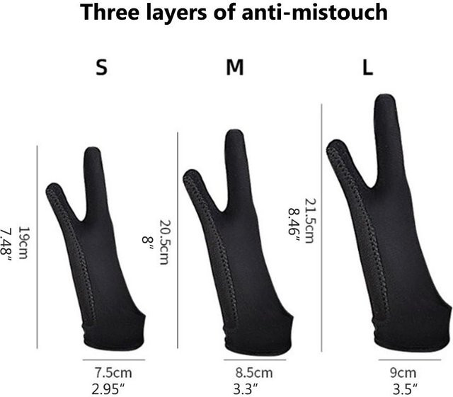 KONNWEI Künstlerhandschuhe Set mit zwei Fingern in Schwarz für Skizzieren und Malen, Unisex - Bild 1