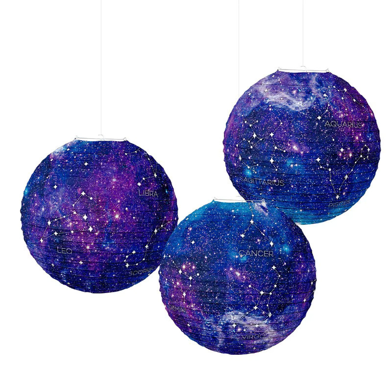 Blaue Sternbild Papier Laternen als hängende DIY Dekoration für Kinder Geburtstagsfeiern und Sternenhimmel Themenpartys - Bild 3