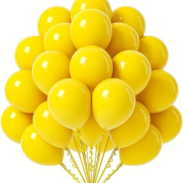 20 Stück gelbe Latexballons rund, 30,48 cm Durchmesser, ideal für Geburtstag, Halloween, Weihnachten und Partydekorationen - Bild 1