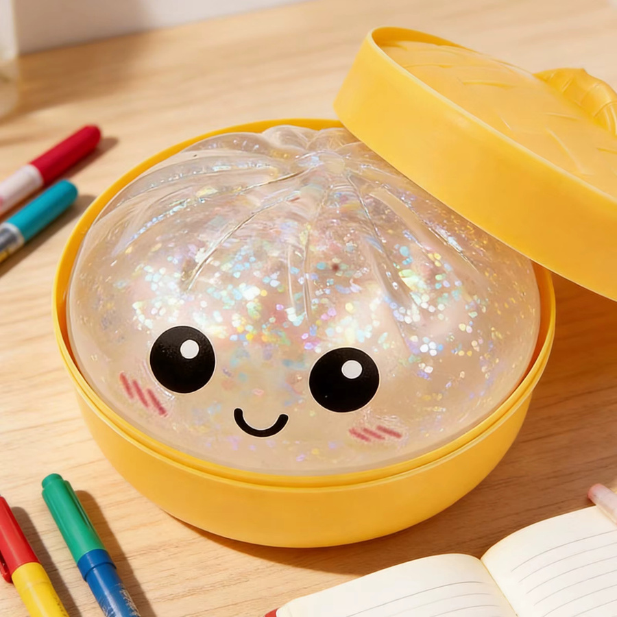 alloet Glitzernder Brötchen-Dampfgarer, dehnbares Schreibtischspielzeug, Quetsch-Teigball - Bild 3