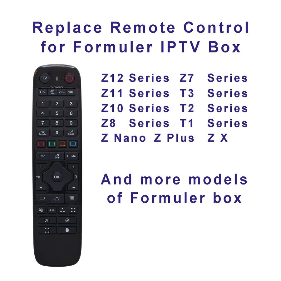 Ersatzfernbedienung für Formuler IPTV Boxen in Schwarz, kompatibel mit Z12, Z11, Z10, Z Nano, Z Plus, Z+, Neo, Dreamlink Z10 Pro, T1, T2, T3, Z Alpha, Z7, Z8 und ZX - Bild 3