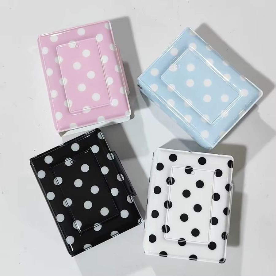 Kawaii Polka Dot Fotobuch mit 40 Fächern für 3 Inch Photocards, Sammelalbum für Photocard Binder in Schwarz, Weiß und Multicolour - Bild 4