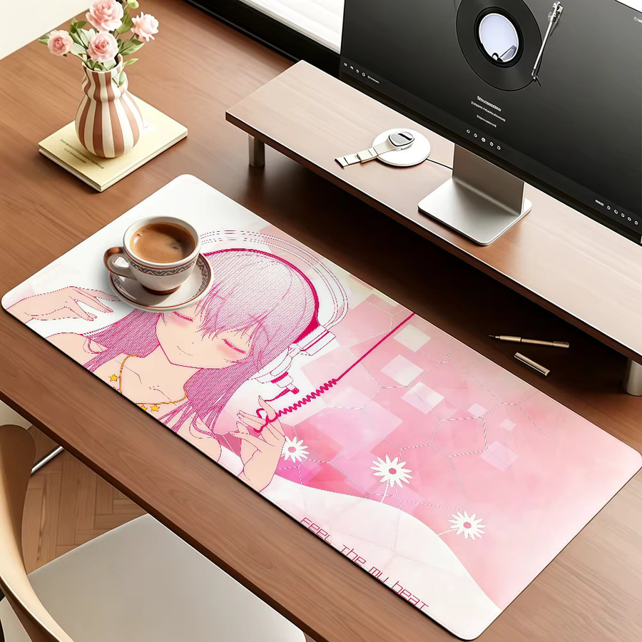 Anime Super S-Sonico Mädchen Mauspad in Pink mit rutschfestem Gummirand für Gaming und Laptop - Bild 4