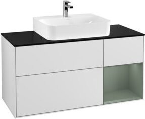 V&B Waschtischunterschrank Finion mit Wandbeleuchtung, Weiß lackiert, Breite: 120 cm, Tiefe: 50,1 cm, Höhe: 50,1 cm - Bild 1