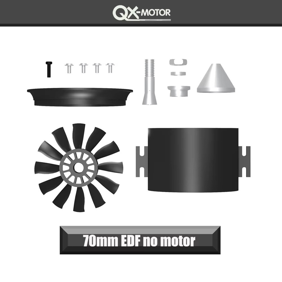 QX-MOTOR EDF Impeller, 12-Blatt, Kunststoff, Schwarz - Bild 3