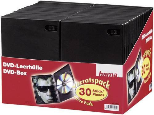 Hama DVD Hülle Schwarz aus Kunststoff für 1 CD/DVD/Blu-Ray 30 Stück - Bild 1