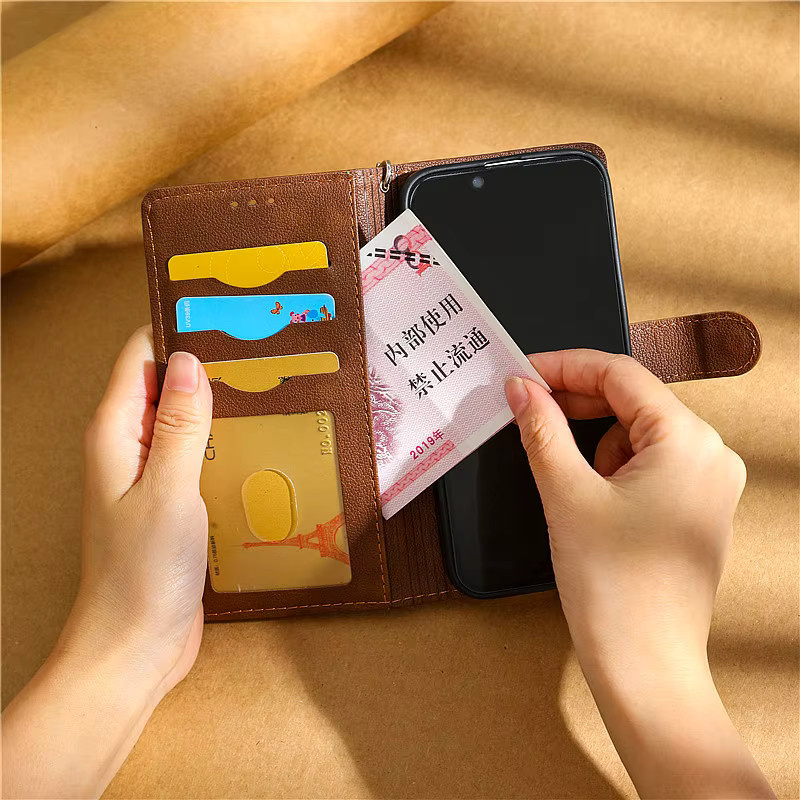 Lederhülle für ZTE nubia Focus 2 und nubia Focus Pro als Flip Case mit Kartenhalter und Standfunktion in Blau oder Braun - Bild 2