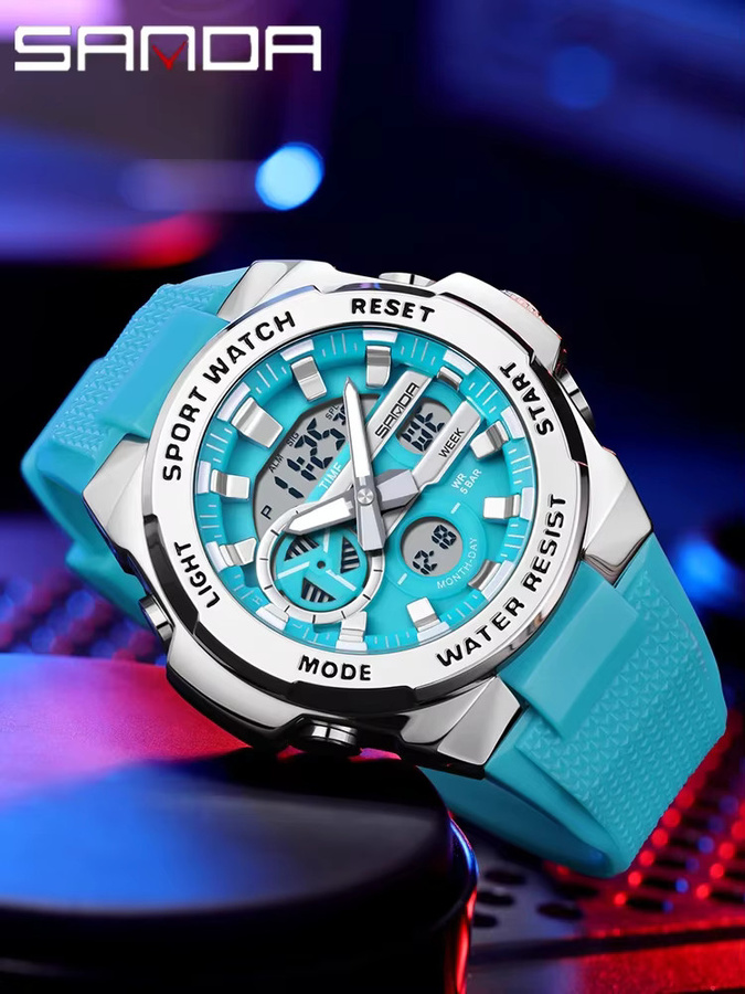 SANDA Armbanduhr, Digitaluhr, Quarz, Silikon, Herren - Bild 3