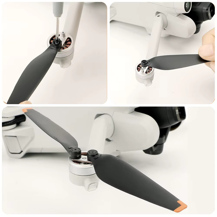 HAPPORIA 8 Stück 6030F Geräuscharme Propeller mit Propellerhalterung für DJI Mini 3 Pro und Mini 4 Pro Ersatzblätter in Schwarz und Gold - Bild 2