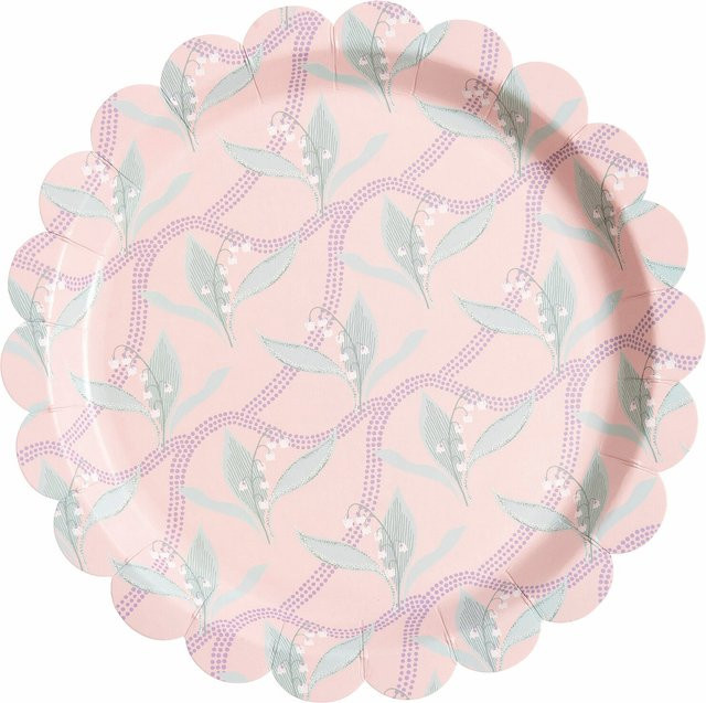 Rico Design Pappteller Schneeglöckchen Pink, 8 Stück - Bild 1