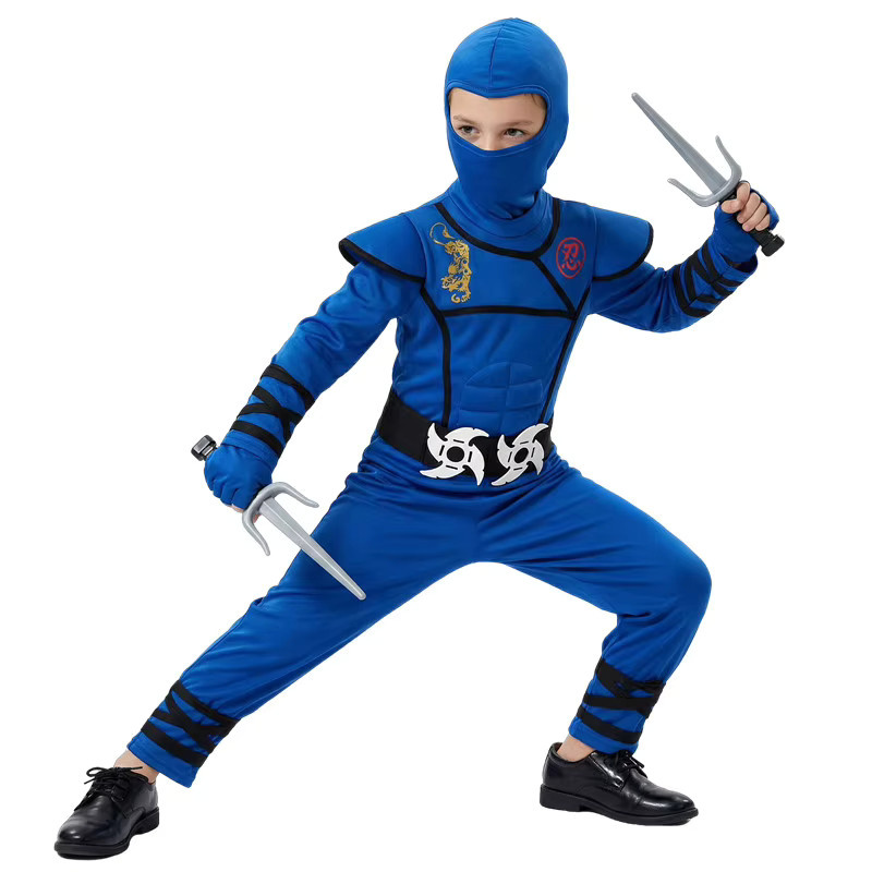 Ninja Kostüm, Maskierter Krieger, Fantasy, Blau, Unisex - Bild 2