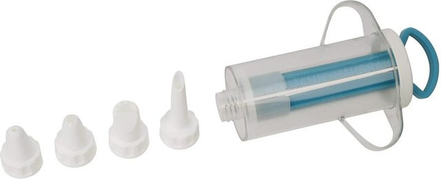 Zenker Garnierspritze Duo Easy Decorating mit 4 Tüllen, 5-teiliges Set, blau, spülmaschinenfest - Bild 1