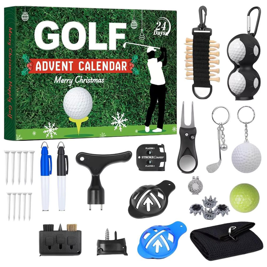 Adventskalender mit Golf-Design, Weihnachts-Countdown-Dekoration aus Papier, 24 Boxen, Grün - Bild 5
