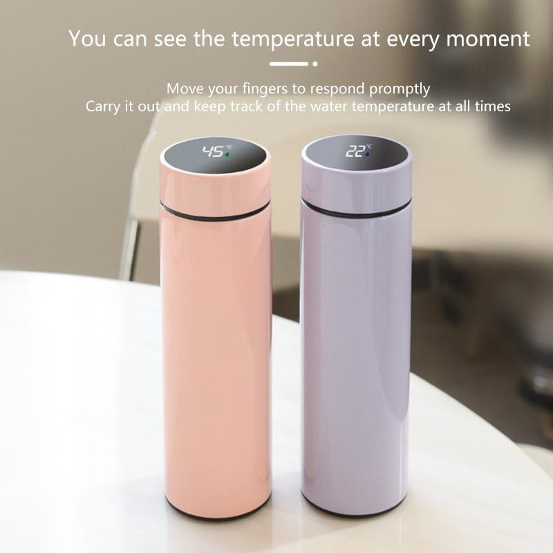 Rainy Hyades Smart Thermos Wasserflasche mit intelligenter Temperaturanzeige und Filter aus Edelstahl in Schwarz, 200 ml - Bild 1