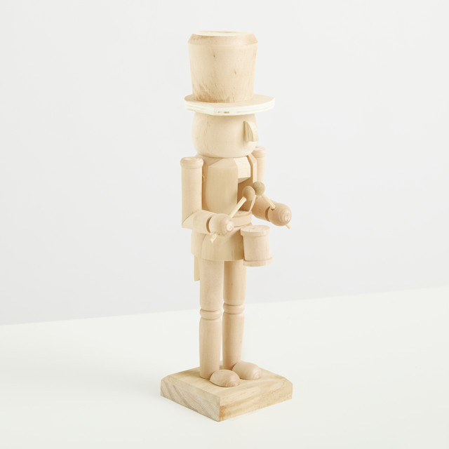 Deko Holzfigur mit Trommel von BLUME2000 in Beige - Bild 1