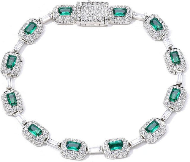 YIRAN Gliederkette, Messing, vergoldet, Zirkonia, Unisex, 17,78 cm - Bild 1