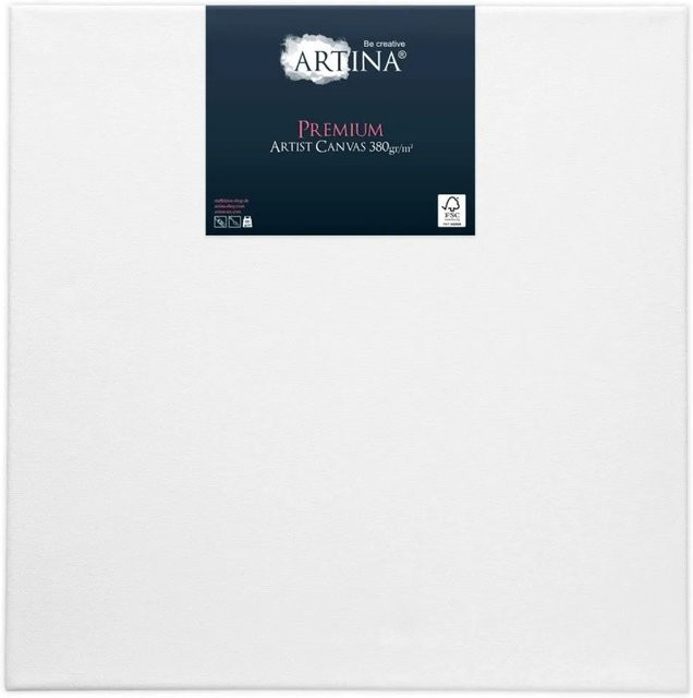 Artina Premium 3D Keilrahmen aus FSC-Holz und Baumwolle, Farbe: Weiß, B/T/H: 40 x 40 x 4 cm - Bild 1