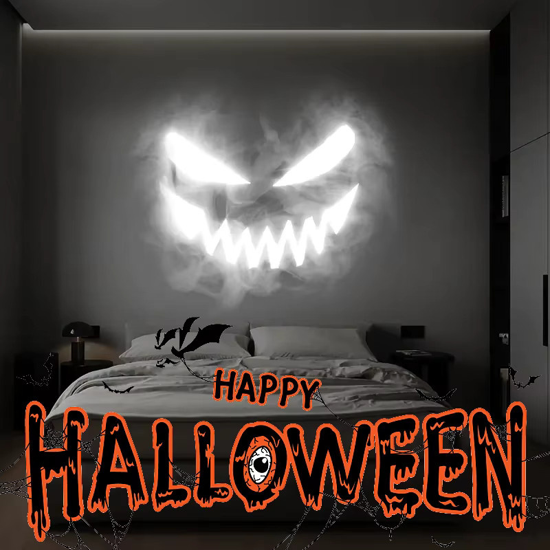 TLEDMP Hallo-ween Totenkopf-Nachtlicht in Schwarz mit 3 Szenen und Geister-LED-Projektor für Wand- und Deckendekoration - Bild 3