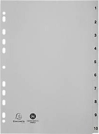 Exacompta Zahlenregister Forever DIN A4, Grau, Recycling-Kunststoff, Blauer Engel - Bild 1
