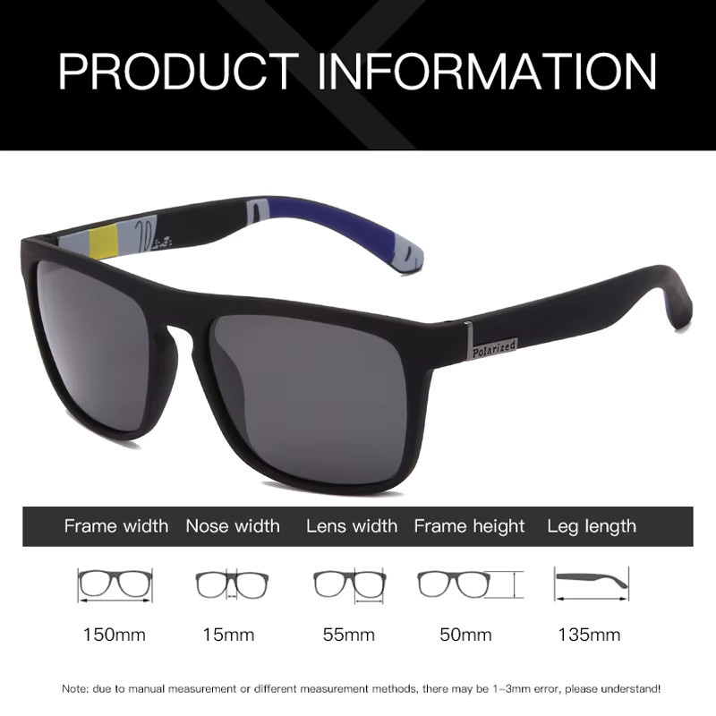 Rooftrellen Sonnenbrille, quadratisch, Vollrand, Kunststoff, schwarz, Unisex, polarisiert - Bild 3