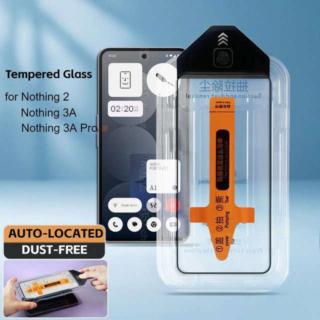 2 Stück Displayschutzfolie aus gehärtetem Glas für Nothing Phone 3a Pro und Nothing Phone 2, transparent, Vollkleber - Bild 1