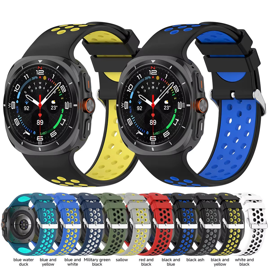 CAOWTAN Uhrenarmband Silikon, Schwarz, Samsung Galaxy Watch Ultra 47 mm - Bild 2
