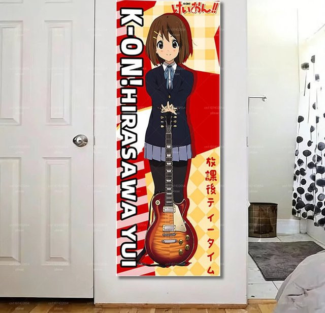 K-On! Anime Türvorhang mit niedlichem Schulmädchen-Band-Motiv, Wandbehang für dein Teenager-Schlafzimmer oder Wohnheim, Mehrfarbig, Breite: 40 cm, Höhe: 150 cm - Bild 1