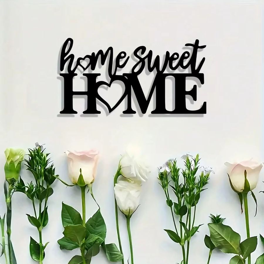 CIFBUY Vintage Wandkunst aus Metall Home Sweet Home Schild mit Herz-Dekor für Innen und Außen - Bild 4