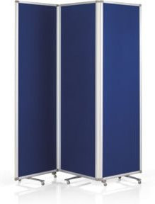 Magnetoplan Präsentationswand mobil und faltbar, royalblau, Filz und Aluminium, B/H/T: 181,0 x 180,0 x 37,0 cm - Bild 1