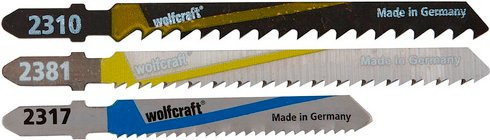 Wolfcraft Sägeblatt-Set für Stichsägen aus Schnellarbeitsstahl und Kohlenstoffstahl zur Bearbeitung von Holz, Kunststoff und Metall, Mehrfarbig - Bild 1
