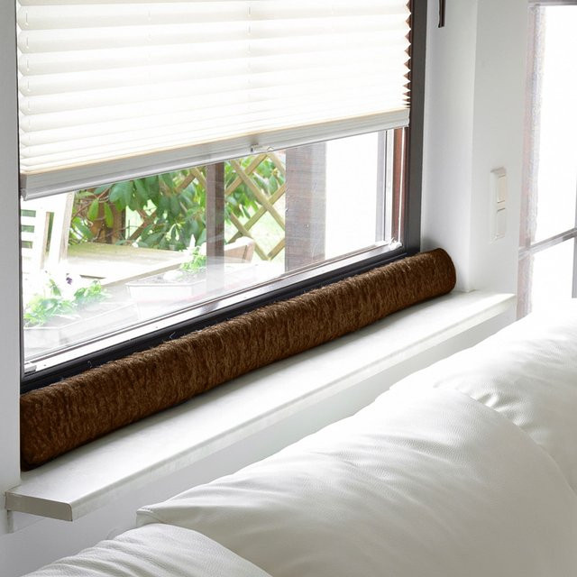 Fenster-Zugluftstopper aus K&N Schurwolle in Braun mit Oeko-Tex Standard 100 Zertifizierung - Bild 1