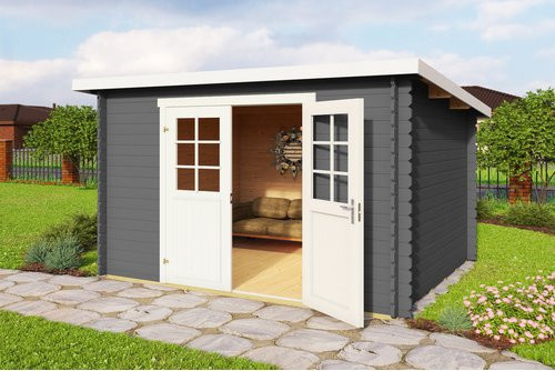 Mr. GARDENER Gartenhaus Malta aus Holz in Grau, B/H/T: 300 x 211 x 290 cm - Bild 1