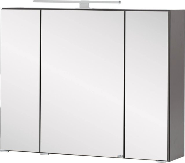 Held Möbel 3D-Spiegelschrank Salerno Grau Eiche B: 80 cm, H: 64 cm, T: 20 cm - Bild 1